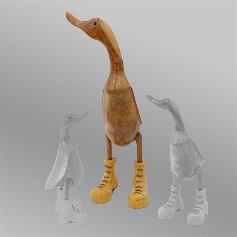 Ente »Veit« - groß braun aufrecht mit gelb marmorierten Schuhen