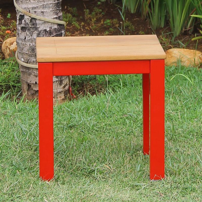 Fides Color stool/side table 45 x 45 x 45 cm teak with aluminum frame