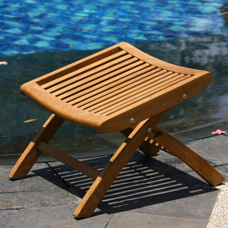 Comforteck Footstool - Certified Teak GRADE A + Stainless Steel Fittings