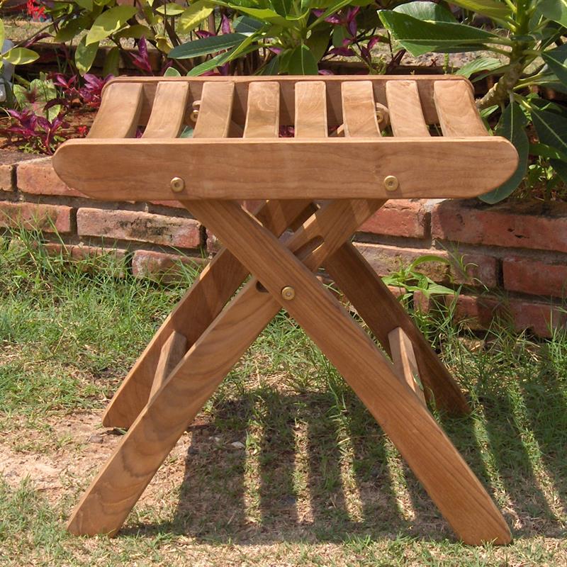 Florida Footstool - 49 x 46 x 44.5 cm - Certified Teak GRADE A + Brass Fittings