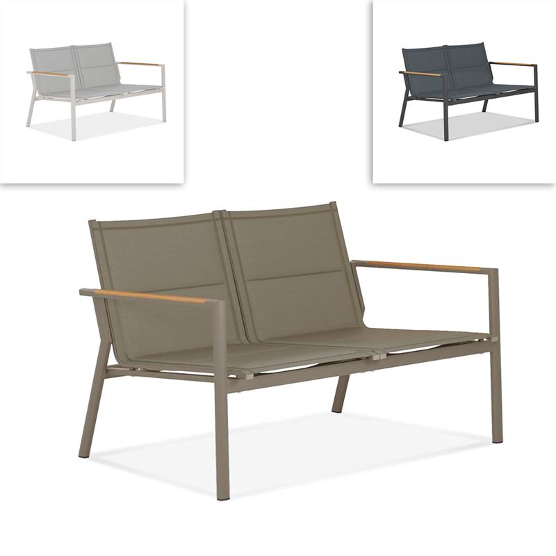 Gazelig Sofa 2 Seater 124.7 x 74.5 x 75 cm Aluminium and Batyline