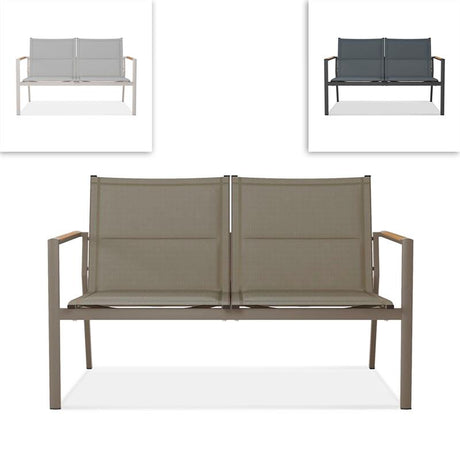 Gazelig Sofa 2 Seater 124.7 x 74.5 x 75 cm Aluminium and Batyline