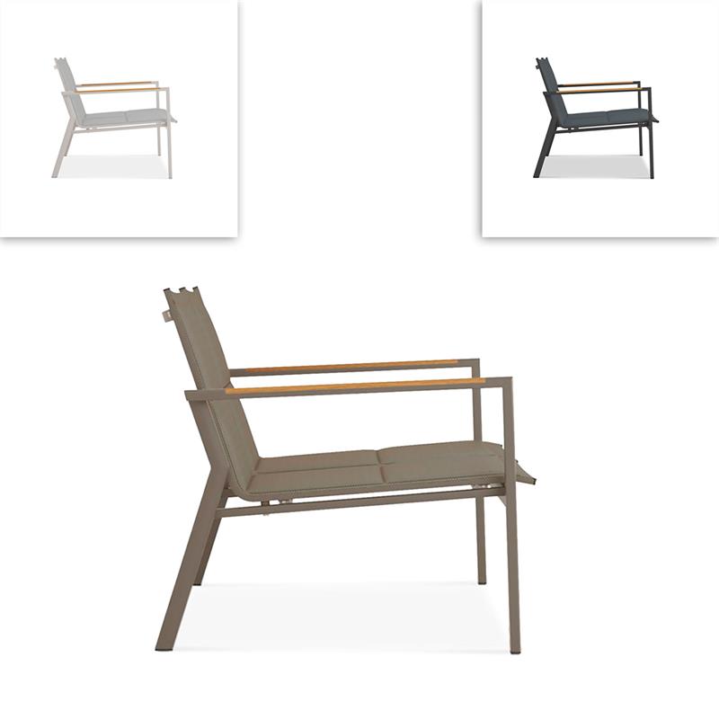 Gazelig Sofa 2 Seater 124.7 x 74.5 x 75 cm Aluminium and Batyline