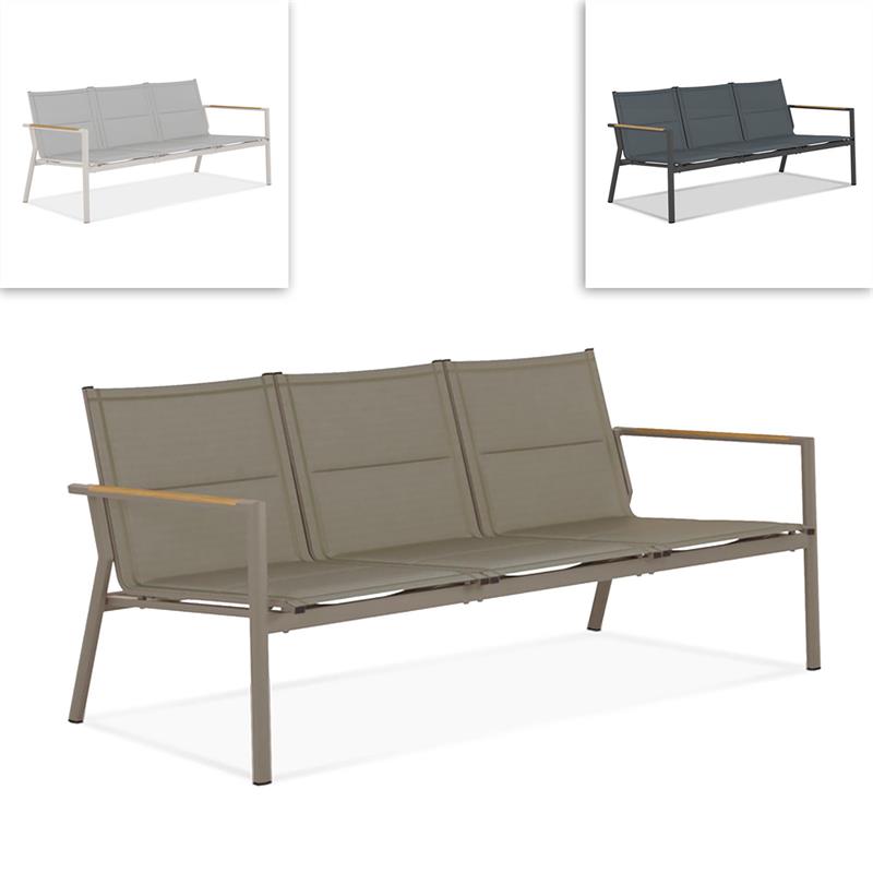 Gazelig 3-seater sofa 180.2 x 74.5 x 75 cm aluminum and Batyline