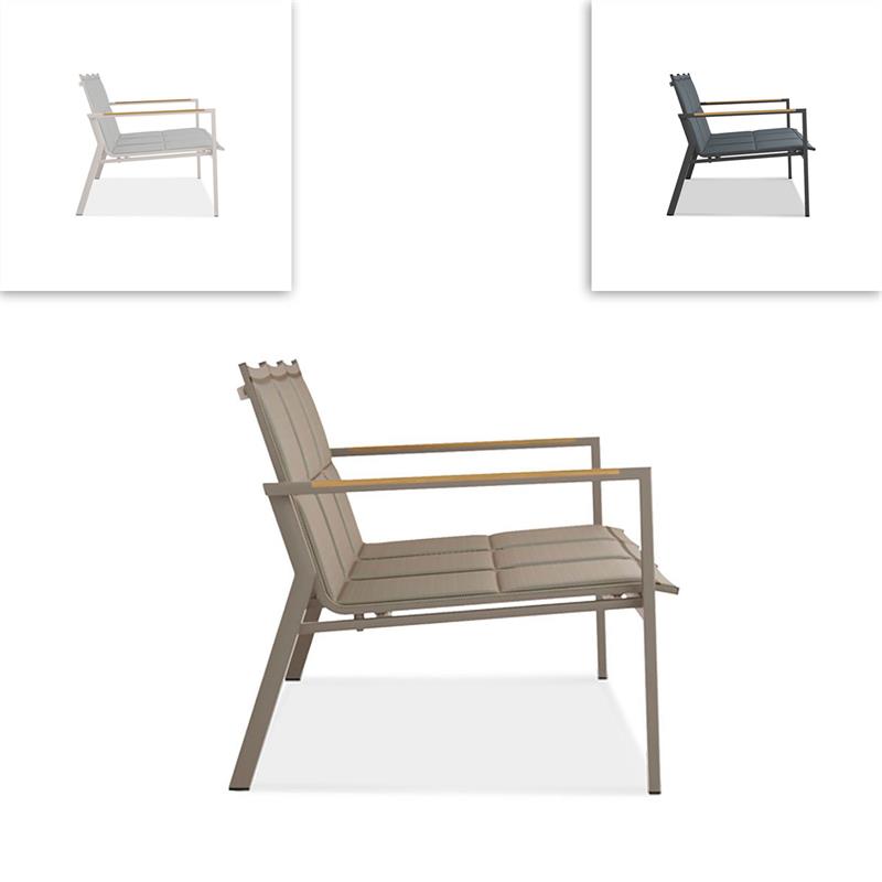 Gazelig 3-seater sofa 180.2 x 74.5 x 75 cm aluminum and Batyline