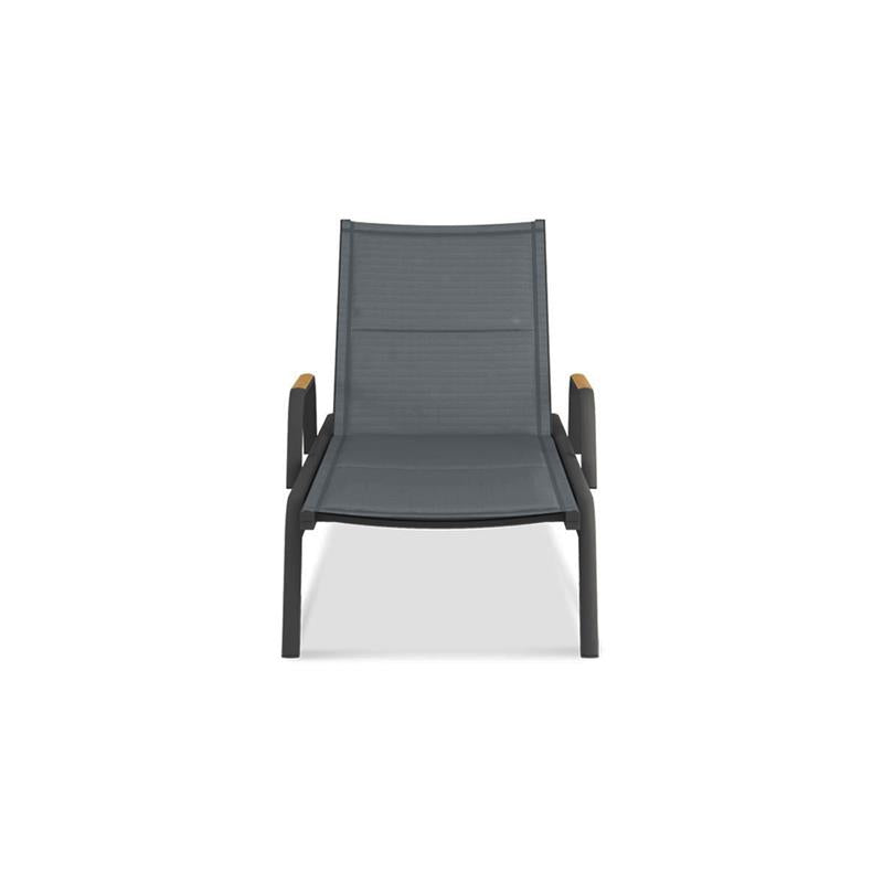 Gazelig lounger with armrests 195 x 76.7 x 32.5 cm aluminum and Batyline
