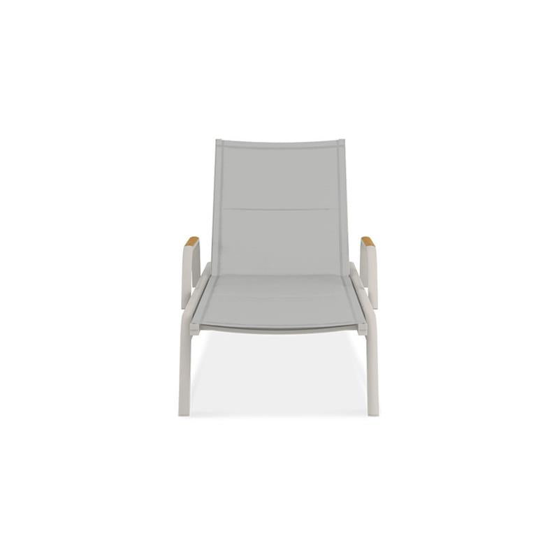 Gazelig lounger with armrests 195 x 76.7 x 32.5 cm aluminum and Batyline