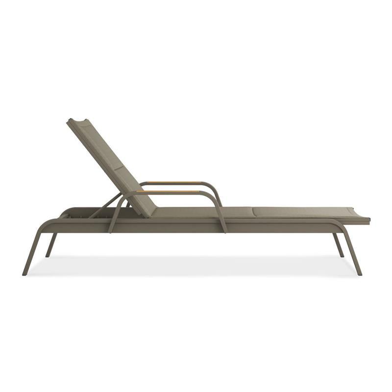 Gazelig lounger with armrests 195 x 76.7 x 32.5 cm aluminum and Batyline