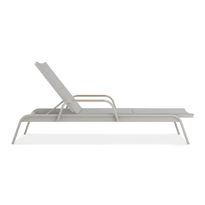 Gazelig lounger with armrests 195 x 76.7 x 32.5 cm aluminum and Batyline
