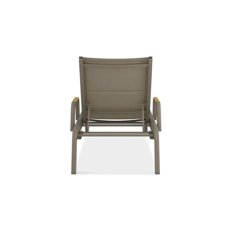 Gazelig lounger with armrests 195 x 76.7 x 32.5 cm aluminum and Batyline