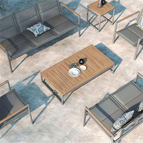 Gazelig set consisting of a 3-seater sofa, a 2-seater sofa and a 1-seater armchair made of aluminum and Batyline