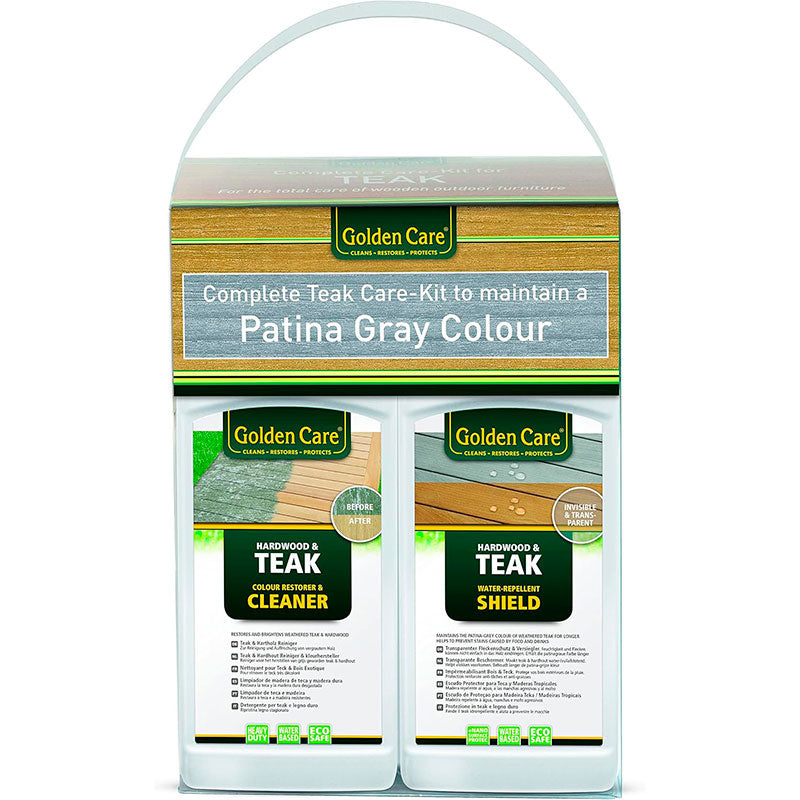 Teak 3-in-1 Pflegeset mit Teak Shield für graues Teakholz