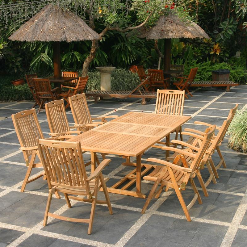 Florida high-back chair - certified teak GRADE A + brass fittings