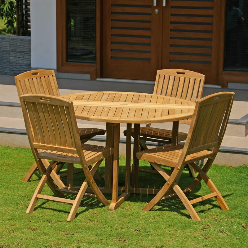 Denver folding chair without armrests - Certified teak GRADE A + brass fittings