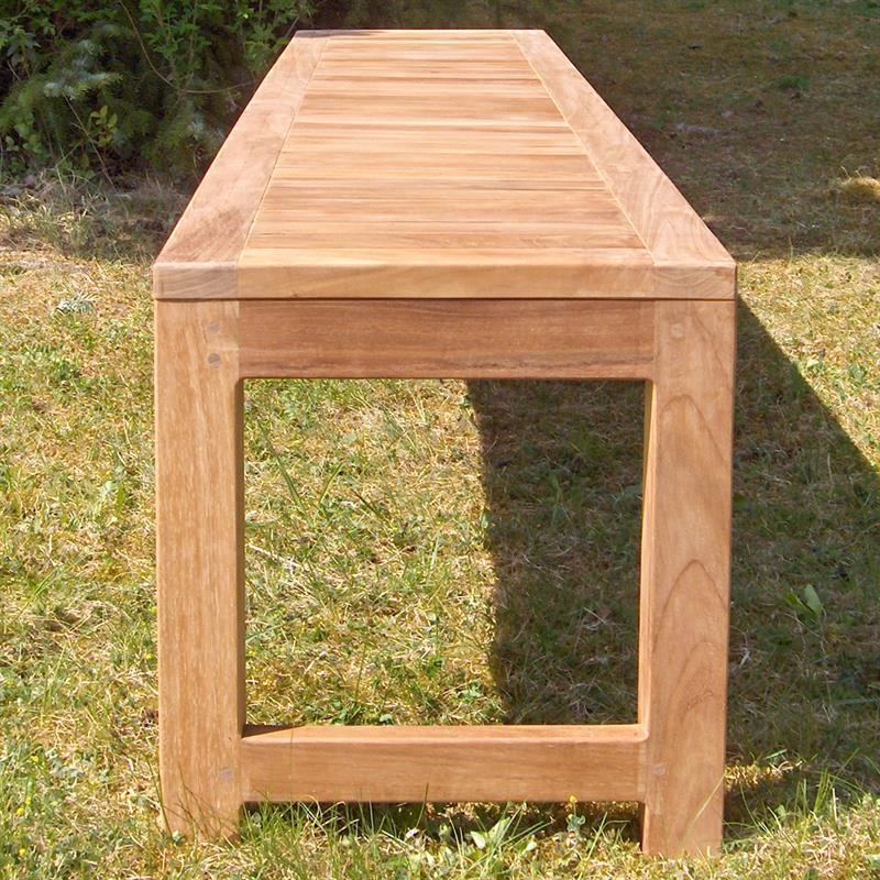 Hampton garden bench without backrest 150 cm - Certified teak GRADE A