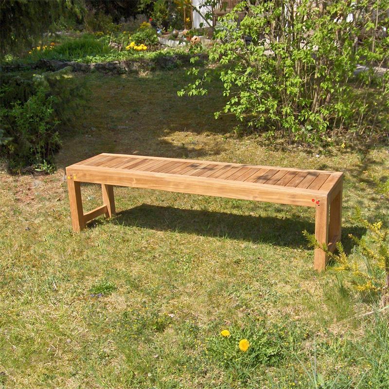 Hampton garden bench without backrest 150 cm - Certified teak GRADE A