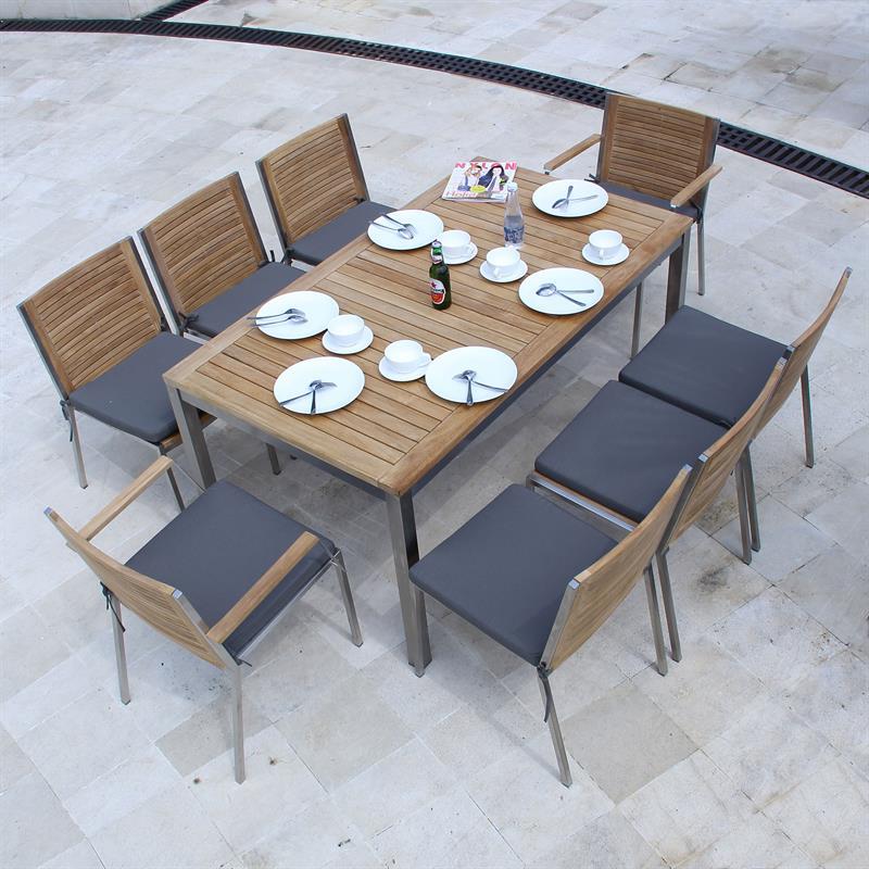 Tessin stacking chair with armrests 57.5 x 58.5 x 82cm