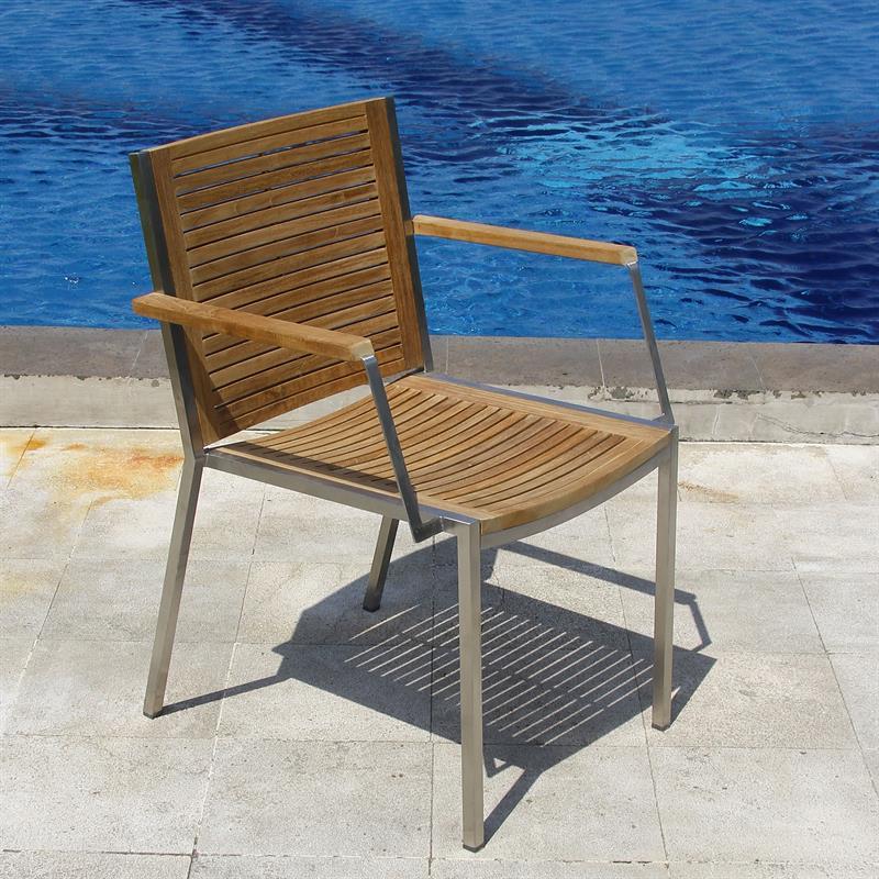 Tessin stacking chair with armrests 57.5 x 58.5 x 82cm