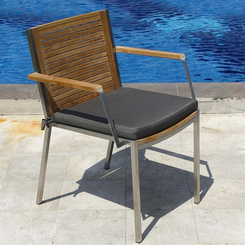 Tessin seat cushion stacking chair with or without armrest 45x45x4cm SunProof