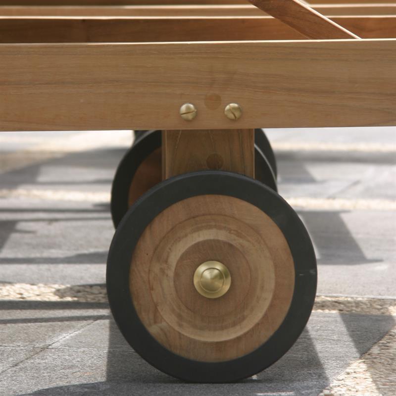 Florida loungers set of 1 - consisting of 1 Florida lounger 200 x 60 x 31 teak GRADE A + brass fittings and 1 lounger cushion in Sunproof