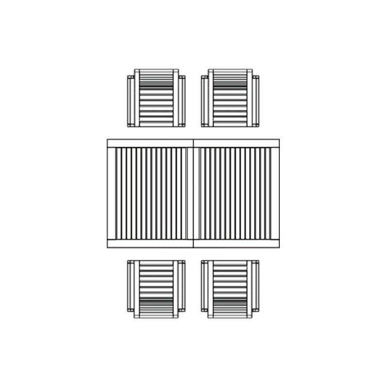 Moselle extendable table set 220 consisting of Moselle extendable table 220/160 x 100 and Moselle stacking chairs made of teak with stainless steel