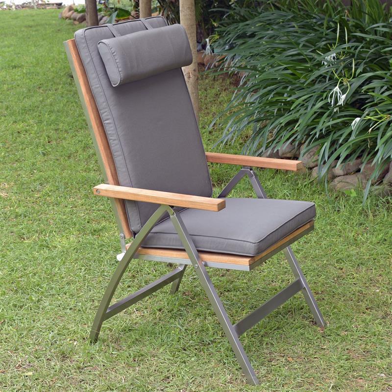 Moselle high-back chair - Certified Teak GRADE A + stainless steel frame