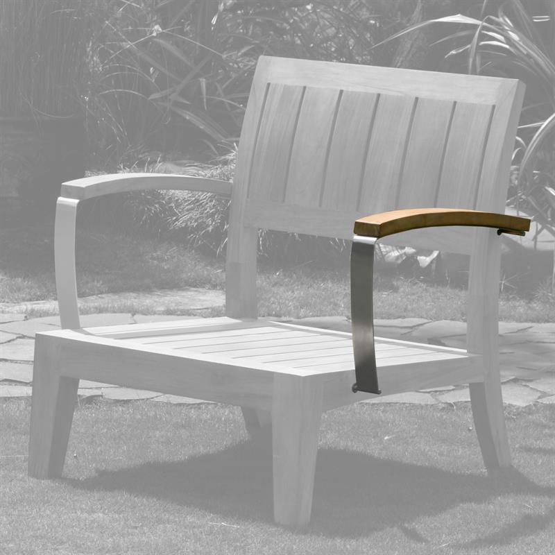 Nivelle Modular Armrest left - Certified Teak GRADE A + stainless steel fittings