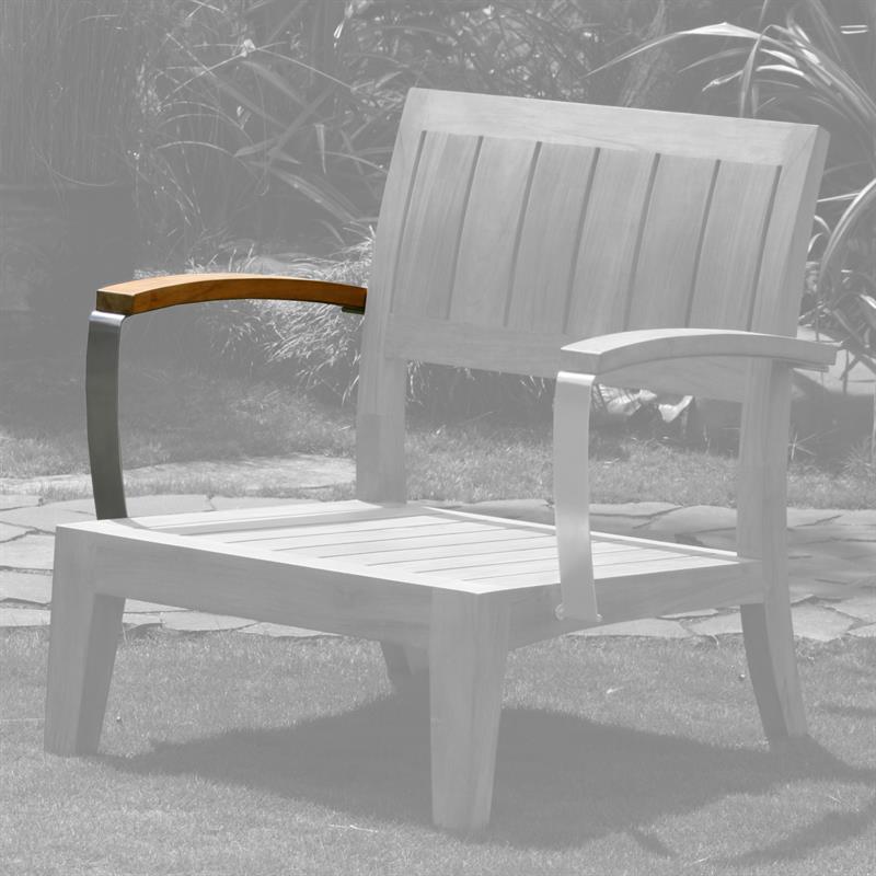 Nivelle Modular Armrest right - Certified Teak GRADE A + stainless steel fittings