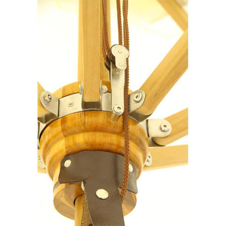 Parasol Ocean Deluxe 250x250 cm Nagata Teak with stainless steel fittings and 3-way pulley