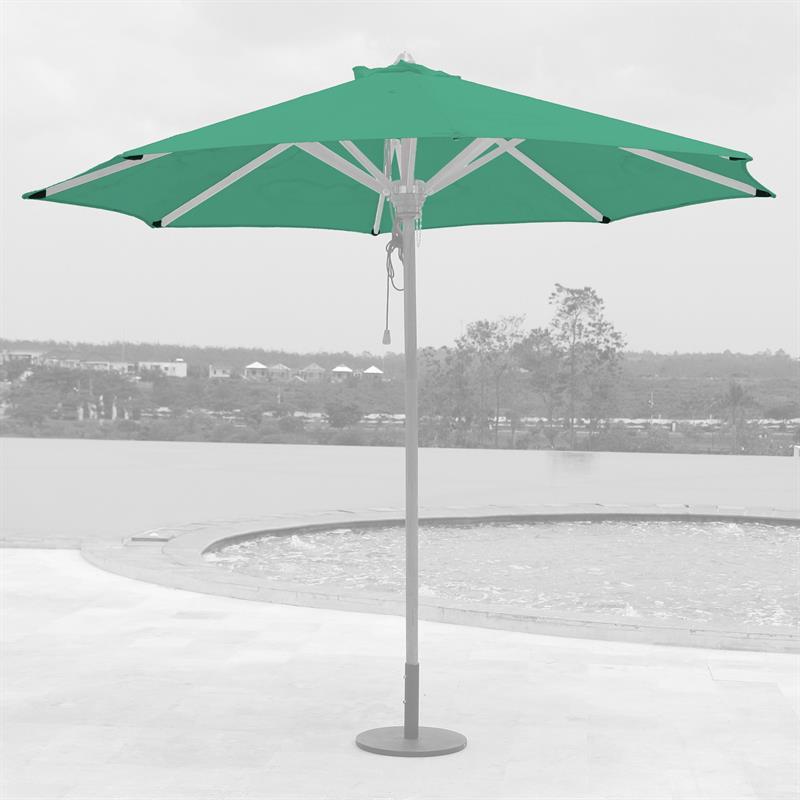 Housse de parasol 350x250cm en couleur standard Nagata Drill Ocean Deluxe avec rabat en tissu