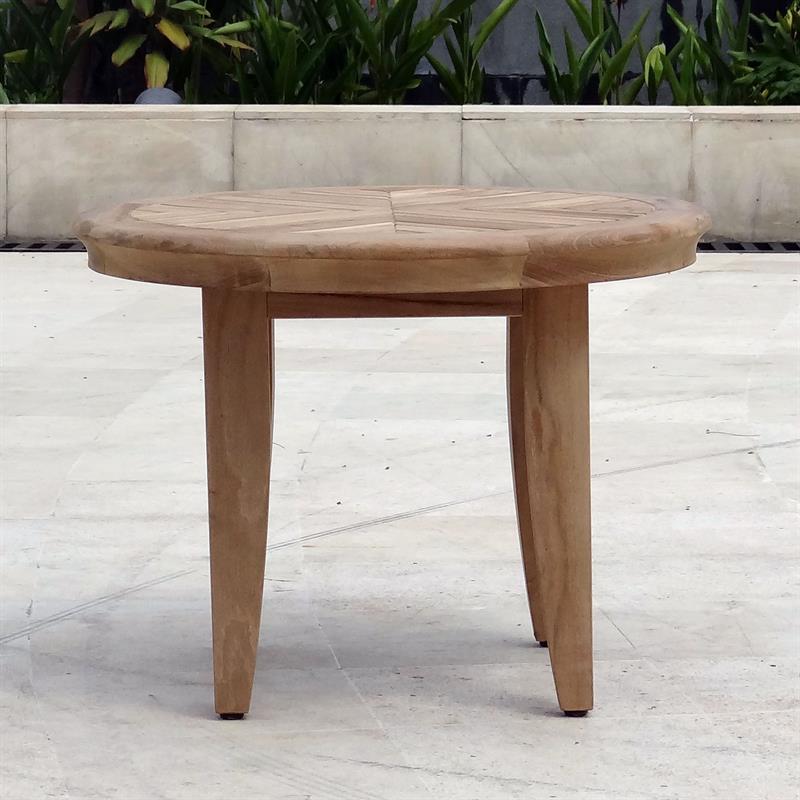 Mosaic side table round 60 cm teak