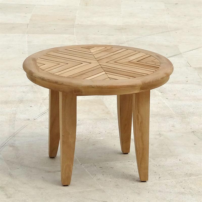 Mosaic side table round 60 cm teak
