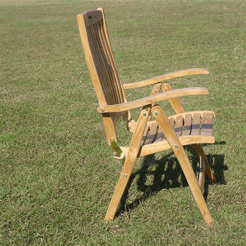 Florida high-back chair - certified teak GRADE A + brass fittings