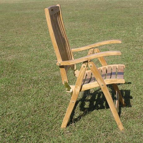 Florida high-back chair - certified teak GRADE A + brass fittings