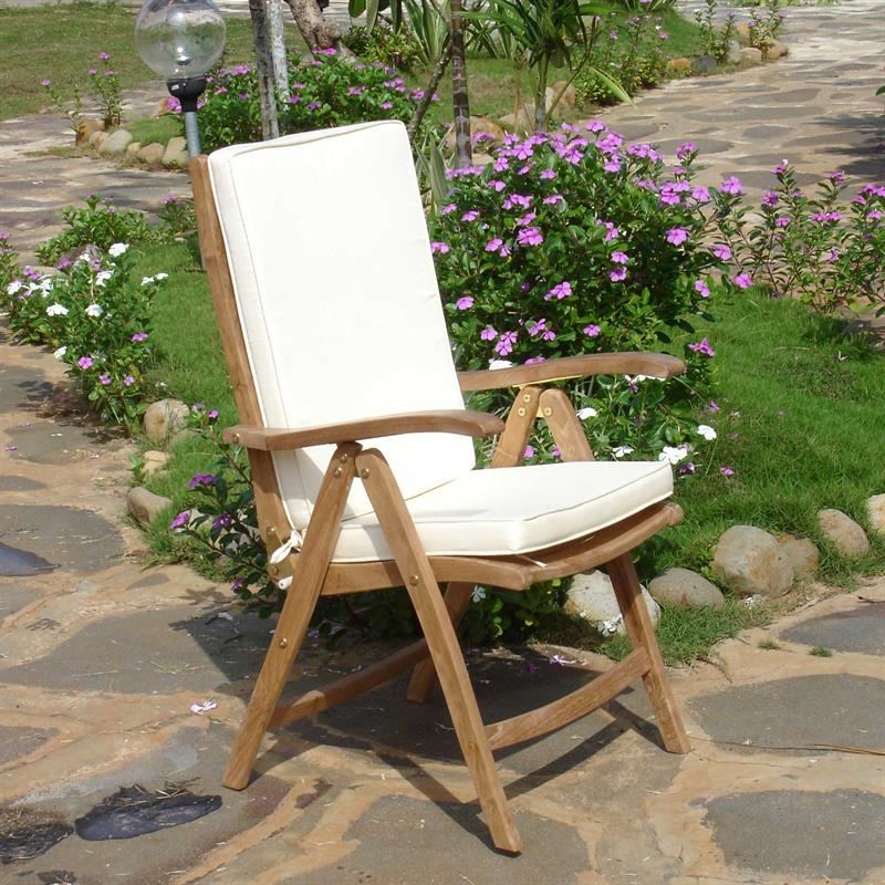 Florida high-back chair - certified teak GRADE A + brass fittings