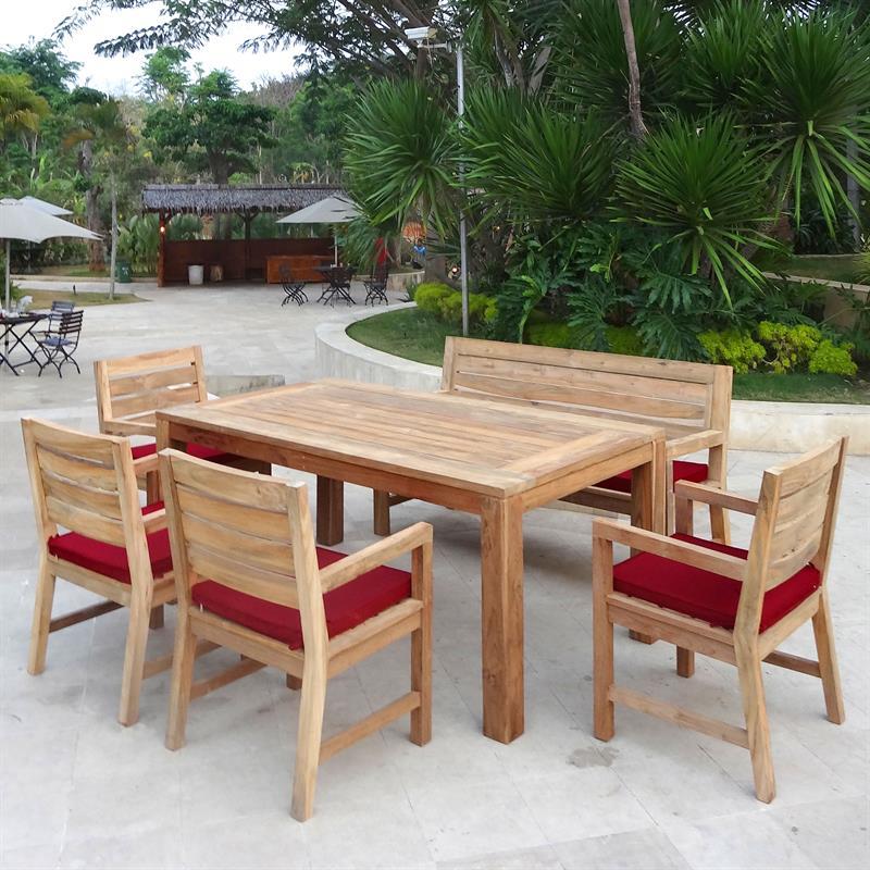 Dusun bench 154 cm 154 x 62.5 x 89.5 cm recycled teak