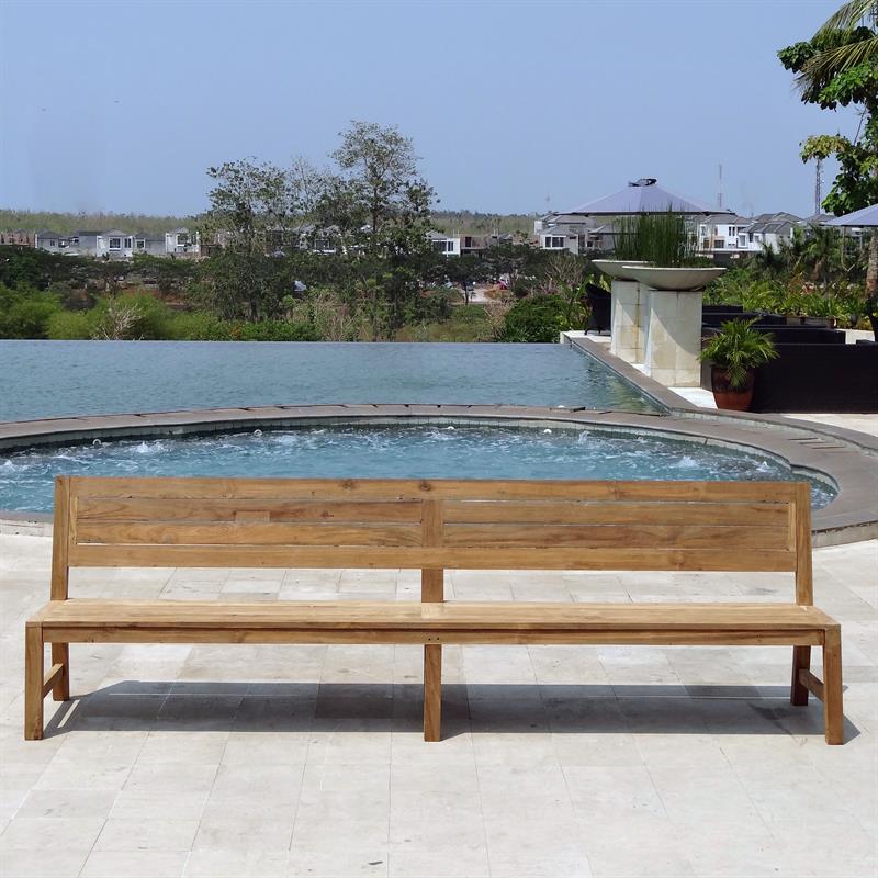 Banc Dusun 300 cm sans accoudoirs en teck recyclé