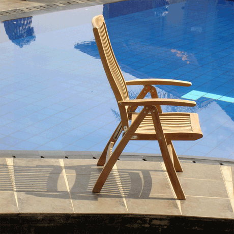 Comforteck high-back chair - Certified Teak GRADE A + stainless steel fittings