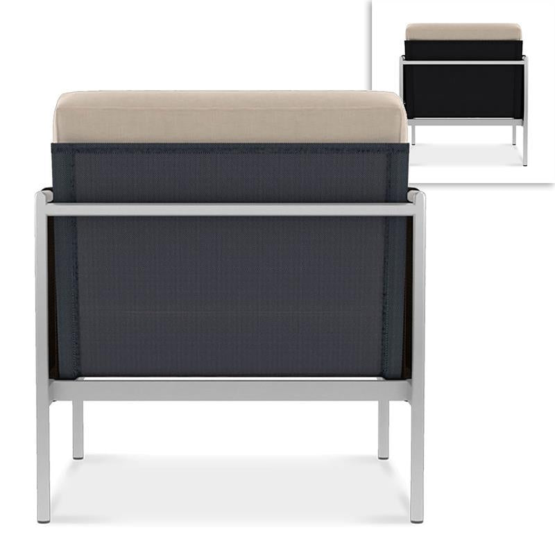 Snix Sofa/Sessel 1 Sitzer 75x78,5x74,5cm - rostfreier Edelstahl, Batyline und Rope-Material