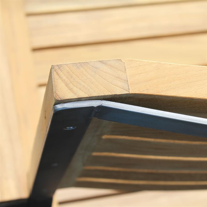 Moselle garden bench with backrest 140 cm - Certified Teak GRADE A + stainless steel frame