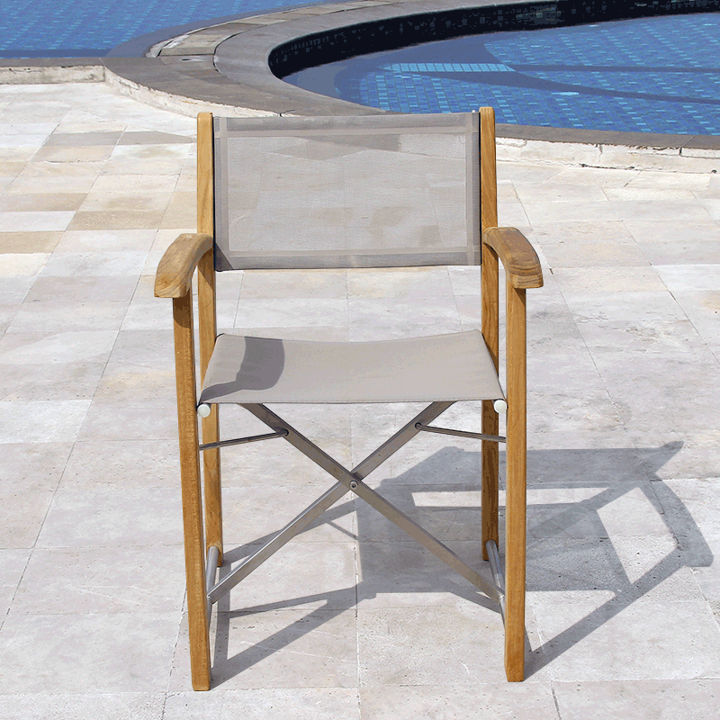 Rivera Director's Chair - Teak GRADE A + Batyline + stainless steel fittings