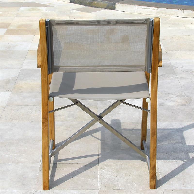 Rivera Director's Chair - Teak GRADE A + Batyline + stainless steel fittings