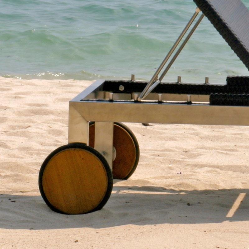 Florence lounger 204 x 62 x 30 cm wicker with stainless steel frame