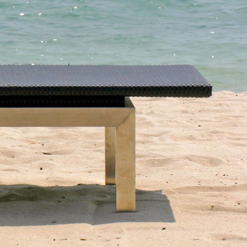 Florence lounger 204 x 62 x 30 cm wicker with stainless steel frame