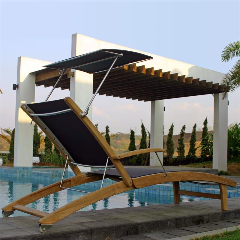 Rivera lounger sun canopy - Batyline + stainless steel fittings