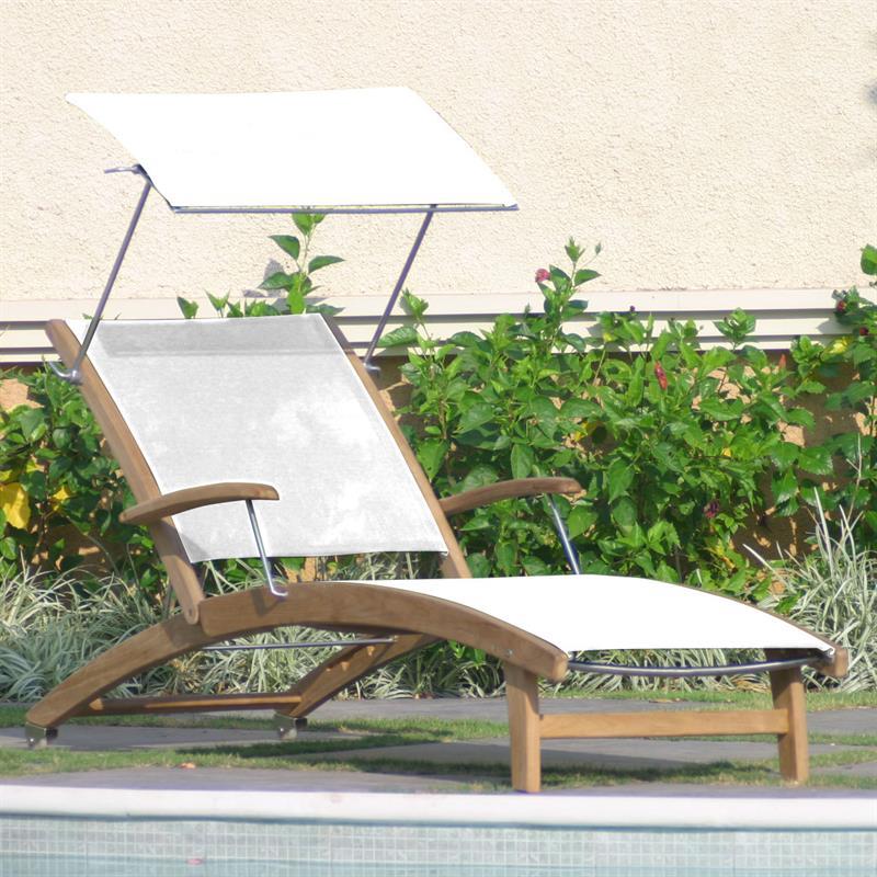 Rivera lounger sun canopy - Batyline + stainless steel fittings