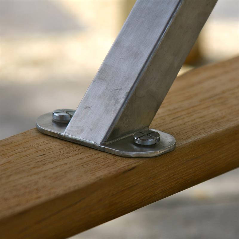 Moselle extending table 220/160 x 100 x 76.5 cm - Certified teak GRADE A + stainless steel frame