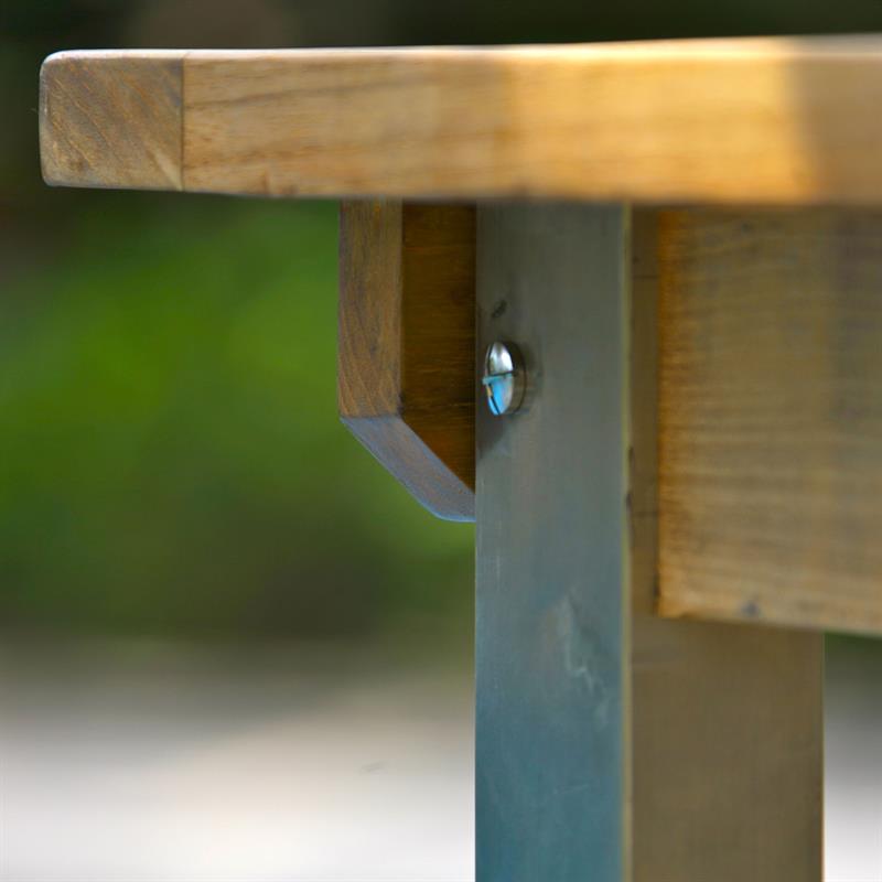 Moselle extending table 220/160 x 100 x 76.5 cm - Certified teak GRADE A + stainless steel frame