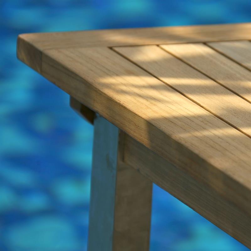 Moselle double extension table 280/235/190x100x76.5 cm - Certified teak GRADE A + stainless steel frame