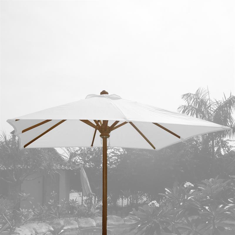 Parasol Ocean Deluxe 250x250 cm Sunproof Teak with stainless steel fittings and 3-way pulley